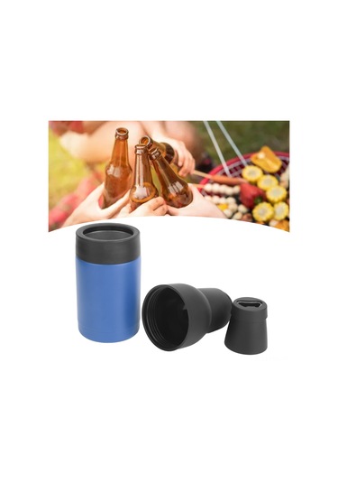 Padalink 304 Paslanmaz Çelik Vakum Izolasyonlu Bira Soğutucu 3'ü 1 Arada Açıcı Ve Denge Tabanlı 300-400ml Mavi