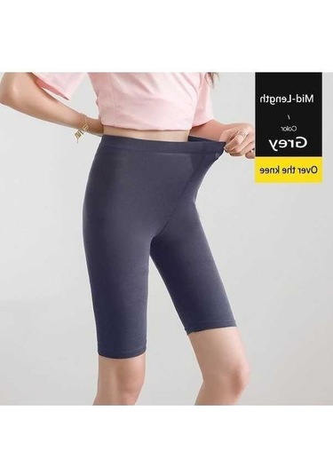 Tongxida Gri Düz Renk Modal Spor Tayt Diz Boyu Yoga Pantolon Buzağı Uzunluğu Kadınlar İçin Gri