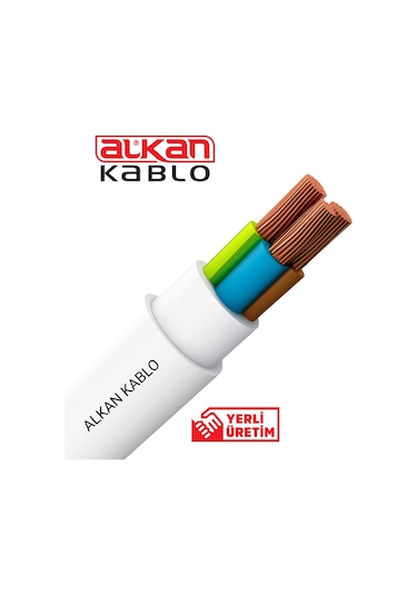 3x1,5 Mm² H05vv-f Ttr Kablo Beyaz %100 Bakır 5 Metre