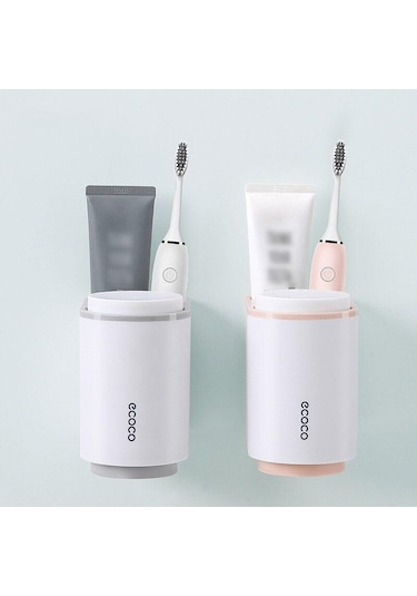 Mavi Banyo Aksesuarları Seti Diş Fırçası Tutucu Diş Macunu Dispenseri Duvara Monte Diş Fırçası Bardağı Depolama Raf Diş Macunu Sıkacağı Mavi