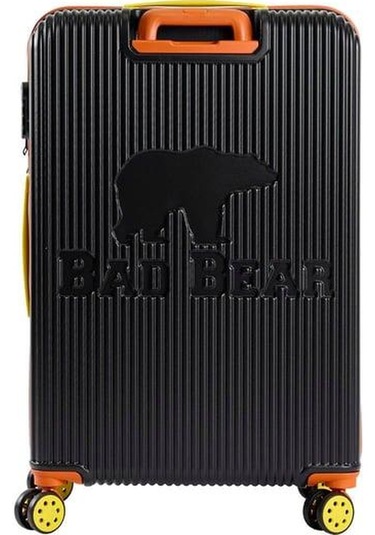 Bad Bear Logo Suitcase 23.01.80.001s Siyah Büyük Boy Tekerlekli Abs Valiz 95 Lt. Siyah