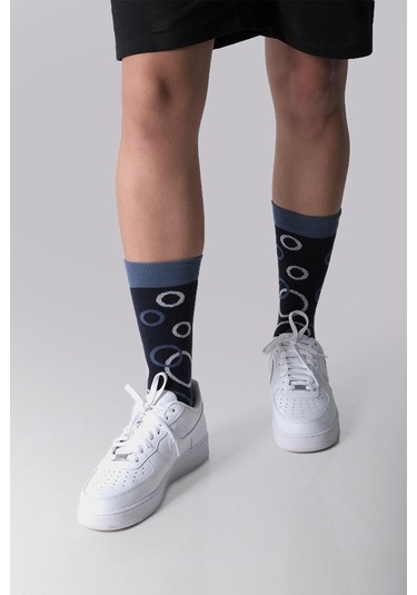 Çember Desenli Erkek Çorap-1797 Çok Renkli