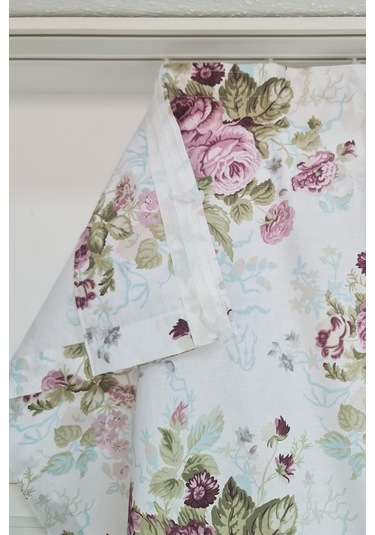 Potlu Tül Perde Provence Fırfırlı Rose Lila