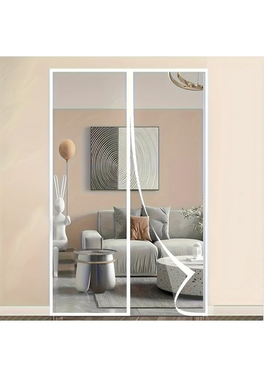 Dashanshop Sihirli Manyetik Sineklik: Kendinden Yapışan, Nefes Alabilir, Kolay Temizlenir, 100x220cm Beyaz