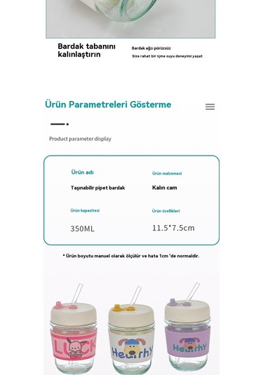 Jian Fan İnternetünlü Küçük Dizgi Film Cam Hasır Fincan Cam Kupa Yeş İl Yeşil