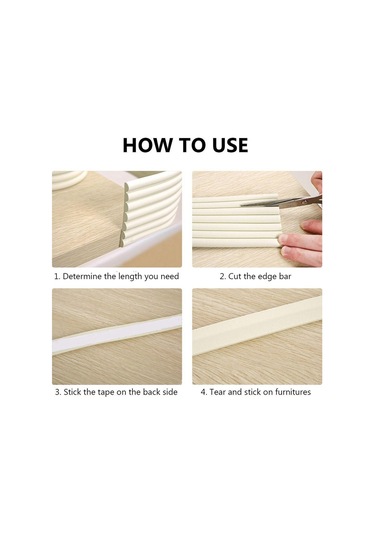 Koruma Çarpışma Yastığı Köpük Tampon Masa Köşe Koruyucu Masa Kenar Koruma Şeridi Bebek Güvenliği Bej