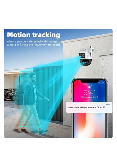 Wifi Ptz Kamera 8mp Çift Ekran Ip Kamera Dış Mekan Gece Görüşlü