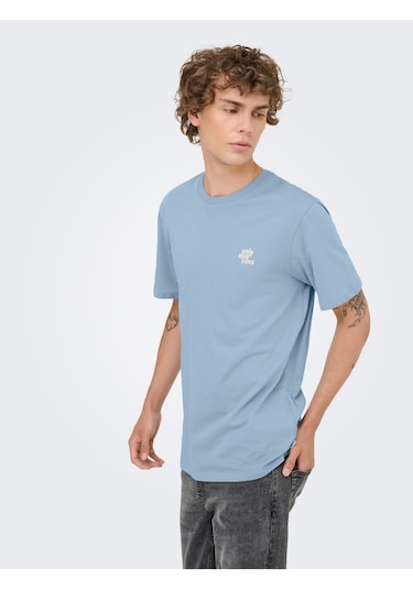 Only & Sons Maxim Erkek Mavi Tişört 22036952-skw