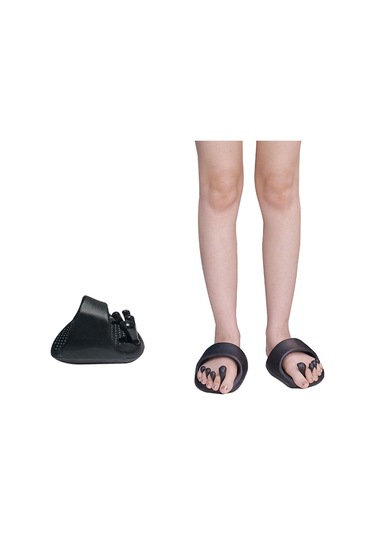 Suntek 2 Adet Akupresür Ayak Masaj Terliği Ayırıcı Ev Ofis Siyah Siyah
