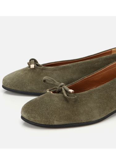 Hotiç Kadın Süet Deri Haki Fiyonk Detaylı Babet 01ayh315440a880 01ayh315440a880 Yeşil