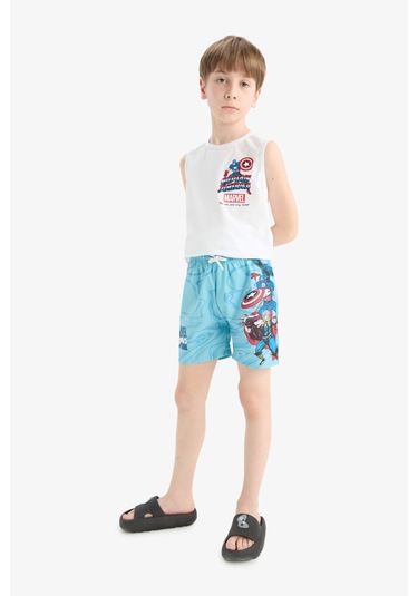 Defacto Erkek Çocuk Marvel Comics Deniz Şortu E5552a825hsbe510 Mavi