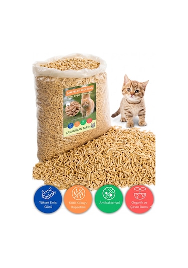 %100 Doğal Çam Peleti Kedi Kumu 10 Kg