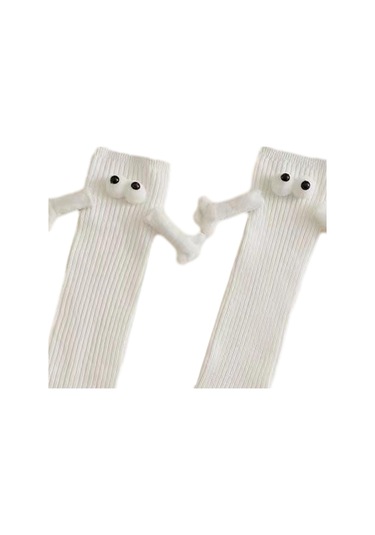 Suntek Sevimli Orta Tüp Çorap Kulüp Ünlü Ayak Komik Beyaz Beyaz