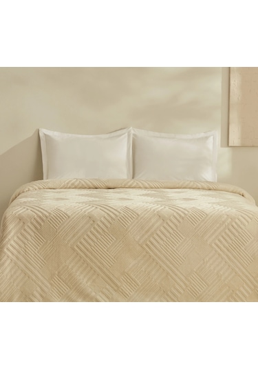 Karaca Home Rita Emboss Batta Tek Kişilik Ekru Beyaz