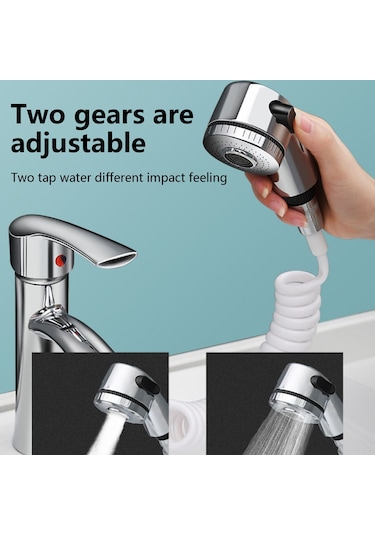 Padalink Dus Banyo Seti, 2 Seviye Ayarlı Duş Başlığı, Fişi Dönüştürücü, Bağlantı Borusu Ve Ahşaplı Ekipmanlar Abs Malzeme, Gümüş Renk