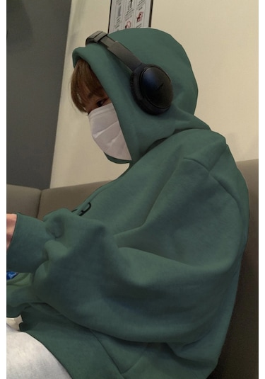 Erkek Gonna Say Baskılı Oversize Sweatshirt Siyah