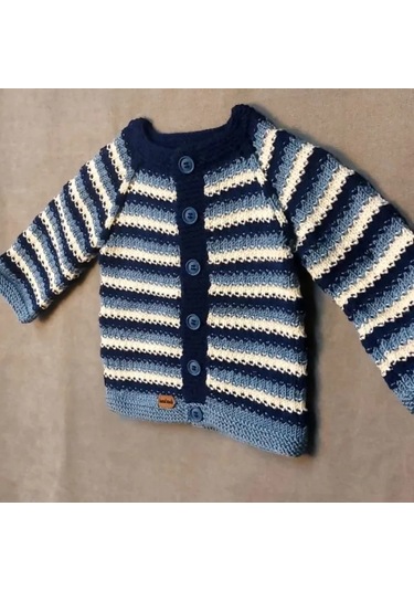 Uretti - Talia 8659 - 3394 El Örgüsü Erkek Çocuk Hırka - 2 Yaş Lacivert