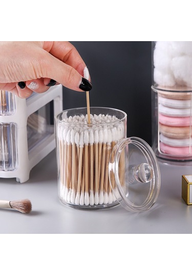 Fosenze Bambu Kapağıyla 4'lü Şeffaf Plastik Depolama Kavanoz Seti - Odalarınızı Düzenleyin, Küçük Eşyalarınızı Güvenle Saklayın Şeffaf