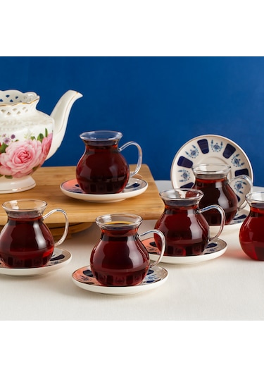 Perotti 17903 Laleli 12 Parça 6 Kişilik Çay Seti 210 Ml Renkli