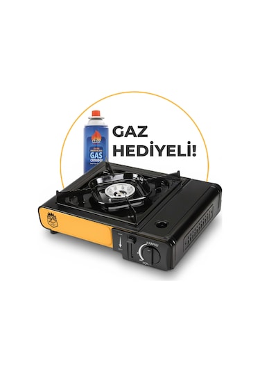 Fischer Tekli Portatif Çantalı Kamp Ocağı Stop Emniyetli Siyah-sarı