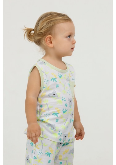 Erkek Çocuk Sevimli Desen Kolsuz Atlet Basic Şortlu Alt Üst Takım 001