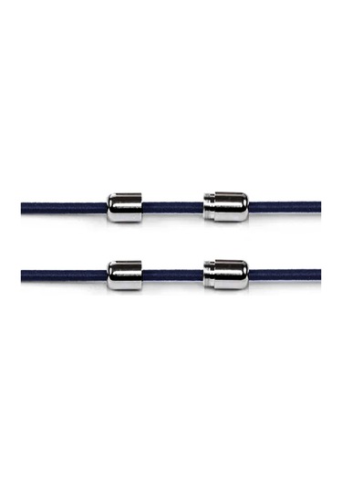 Ayarlanabilir 1 Çift Lacivert Vidalı Kapsül Uçlu Yuvarlak Lastik Pratik Bağcık Lacivert