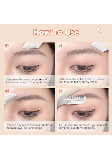 3 Parçalı Kaş Seti: Tarak, Hilal Ve Bıçaklı Kaş Tıraş Bıçakları İle Kaş Düzeltici Kadınlar İçin Hassas Kaş Düzeltme Beauty Too Diğer