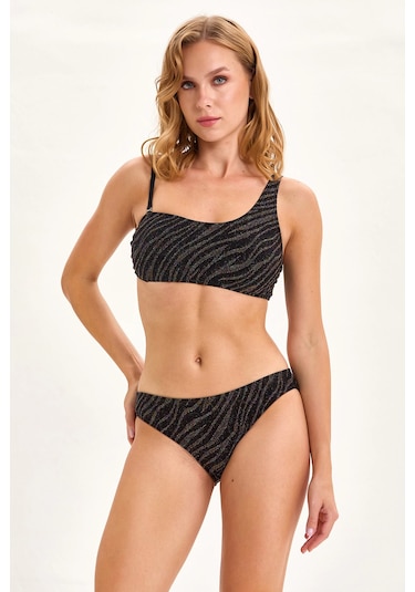 Argento 1344-2065 Tek Omuz Bikini Takımı Desenli