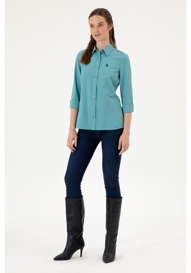 U.s. Polo Assn. Kadın Koyu Mint Gömlek Basic 50316711-vr152 Koyu Mint