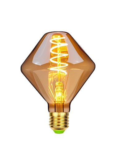 4w Vintage Led Kısılabilir Işık Kaynağı - Düzensiz Şekil - 220/240v - E27 Edison Vida - Özel - Antika Dekoratif Lamba Jiroskop Çok Renkli