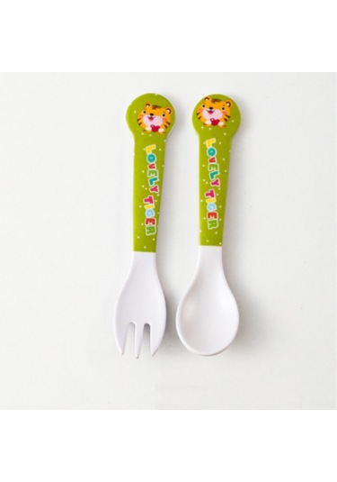 Maiyame Bebekler İçin Bambu Lifli Yeme Öğrenme Seti: Yumuşak Kasa Ve Çatal - Güvenli Ve Sevimli Kartoon Desenli Çok Renkli