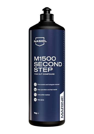 Nasiol M1500 Second Step Deniz Taşıtları için İnce Çizik  Pasta Yat ve Tekne Bakımı 1 KG