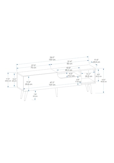 Arnetti Alba Kapaklı Tv Ünitesi Atlantik Çam Antrasit