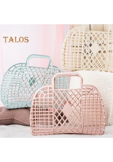 Novahub Sıcak Pembe Banyo Sepeti Seti, 2 Adet, Organizatör, Ev Gereçleri, Pratik Depolama Pembe