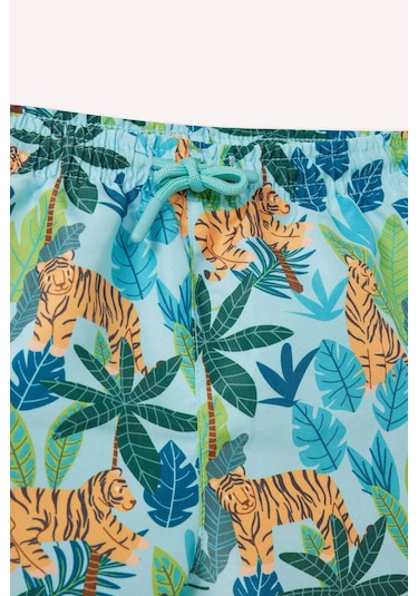 Defacto Erkek Bebek Desenli Micro Deniz Şortu E3518a525smgn240 Yeşil