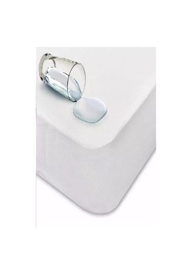 Mycey Çift Kişilik 160x200cm Sıvı Geçirmez Fitted Pamuk Kumaş Alez Beyaz