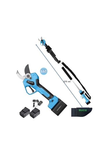 Suca Sc 8612a Led Göstergeli Akülü Yüksek Budama Makası 45 Mm 2.70 Mt