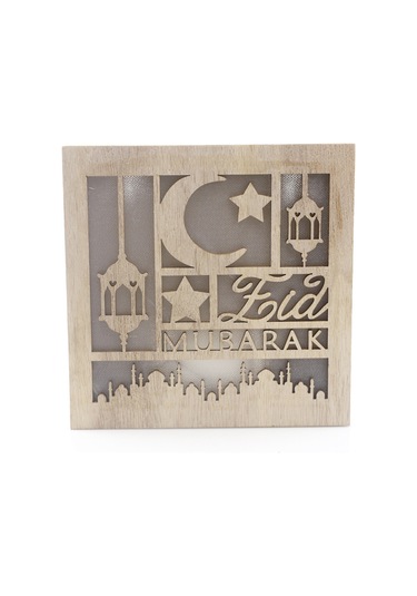 Symbee Muslim Bayramı Dekorasyonu Ahşap Aydınlatmalı Yıldız Mevki Mimari Tasarımı Ev Dekoru Hediye - Jm01935 Siyah