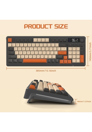 Freewolf M96 2.4g Bt5.0 Çift Bağlantılı Tft Led Ekranlı Reinbow Gaming Oyuncu Klavye