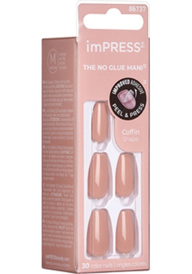 İmpress Color Kendinden Yapışkanlı Takma Tırnak Uzun Nude Kiremit