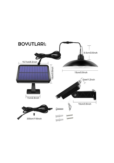 Güneş Enerjili Şarjlı Lamba Solar Led Aydınlatma Sarı Işık 1 Adet