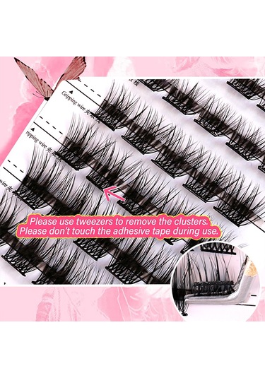 Fosenze Z'lraqı Beauty Yapıştırıcısız Yapay Kirpikler, Doğal Ve Dolgun, 10mm+12mm+14mm, 30 Adet, Cımbız Hediyeli Gümüş