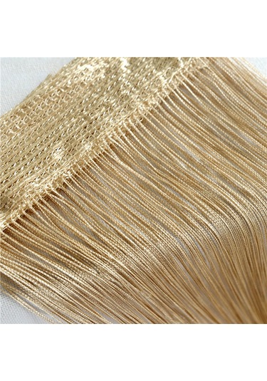 Saçaklı Perde 100x200 Cm 1 Çift Şampanya Diğer