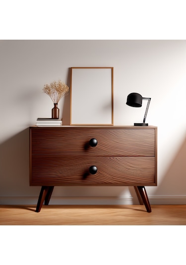 Doğal Ahşap 2 Çekmeceli Komodin 1. Sınıf Masif Maun Ağacı 60cm X