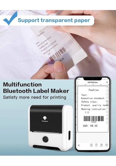 50 X 30 Mm Şeffaf Termal Etiket 230 Adet - Phomemo M110/m120/m150/m200/m220/m221 1