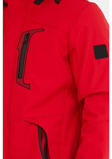 Mero Life Içi Kürklü Kapüşonlu Su Ve Rüzgar Geçirmez Softshell Erkek Mont Kırmızı
