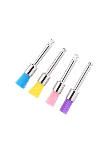 Samdoo Renkli Nylon Diş Fırçalari Seti - Beyazlatma Ve Parlatma İşlevi - Diş Hekimi Ve Laboratuvar Kullanımi - 100 Adet Kutulu