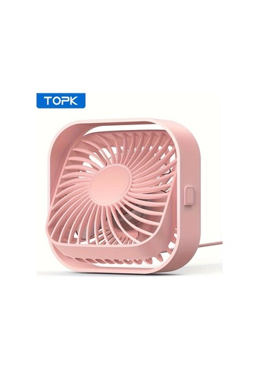 Boatshop1 Topk K51 Taşınabilir Mini Usb Masa Fanı Pembe Fırçasız Motor Sessiz Yüksek Hava Akışı Şık Tasarım Yatak Odası Rv Ventilasyon