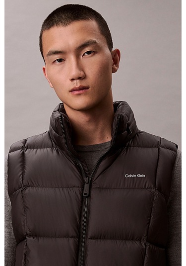 Erkek Regular Fit Dik Yaka Kapitoneli Şişme Yelek - Siyah Black