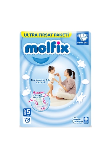 Molfix Bebek Bezi 5 Numara Junior Aylık Ultra Fırsat Paketi 234 Adet 3'lü